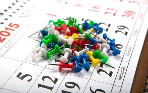 Needles on the calendar bunch Stock Photos