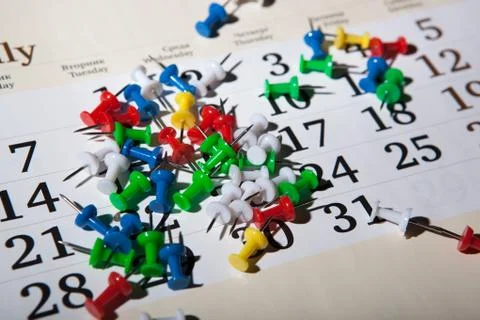 Needles on the calendar bunch 库存照片