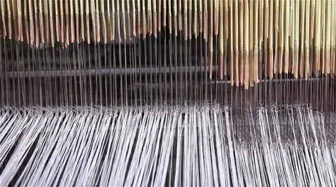 Needles from industrial loom Stock Footage 56532399
