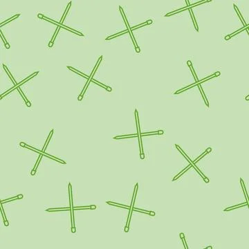 Needles knitting wool line seamless pattern 库存插图