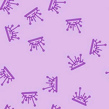 Needles knitting wool line vector seamless pattern Illustrazione stock