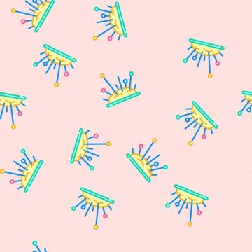 Needles knitting wool vector seamless pattern Stock Illustration