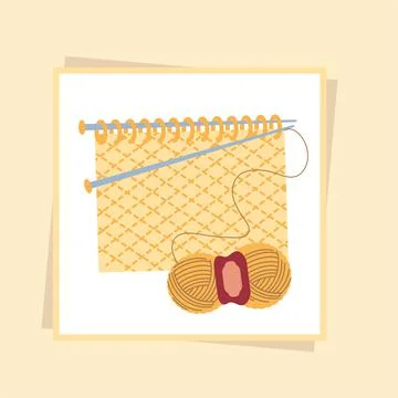 Needles knitting yarn Stock Illustration