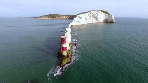 The Needles Lighthouse Stock Footage 88361386