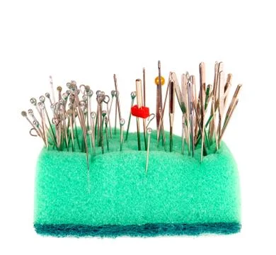Needles in sponge Stock Photos