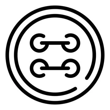 Needlework button icon outline vector. Sewing clothes detail fastener Stock Illustration