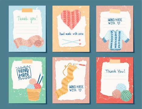 Needlework hand made card templates. Vector illustration Stock Illustration