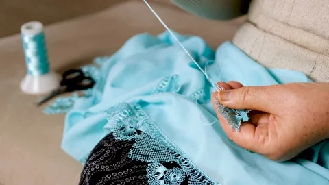 Needlework as a hobby. Stock-Footage 229929705