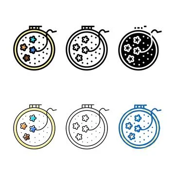 Needlework occupation color icon vector stylized Stock Illustration