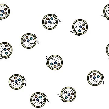 Needlework occupation vector seamless pattern Stock Illustration