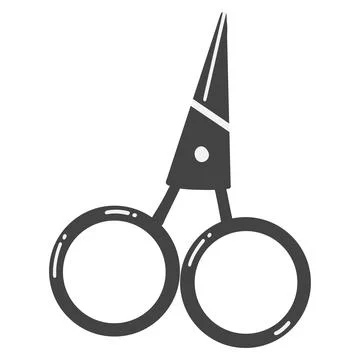 Needlework scissors in cartoon flat style. Hand drawn vector illustration of  Stock Illustration