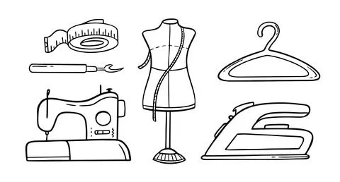 Needlework sewing knitting a set of Hand made elements Vector illustration on Stock Illustration