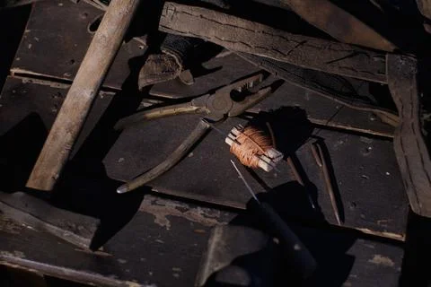 Needlework tool set Foto stock