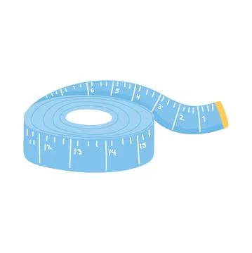 Needlework tools measuring tape icon over white background Stock Illustration