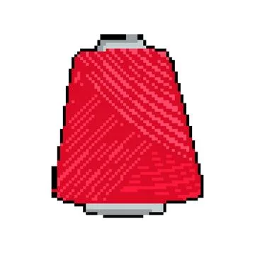 Needlework yarn wool pixel art vector illustration Stock Illustration