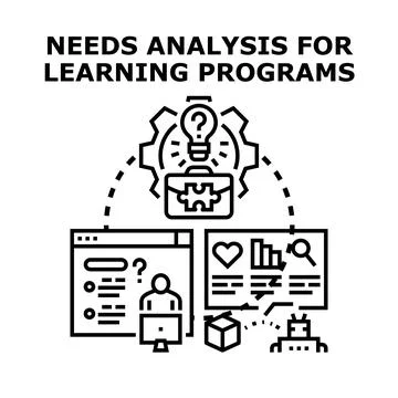 Needs analysis for developing educational learning programs Illustrazione stock