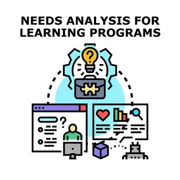 Needs analysis for developing educational learning programs Stock Illustration