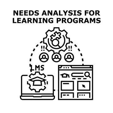 Needs analysis for online learning programs development 스톡 일러스트
