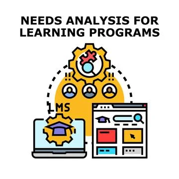 Needs analysis for online learning programs development Stock Illustration
