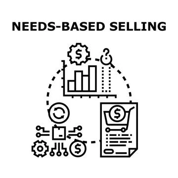 Needs based selling strategy vector concept Stock Illustration