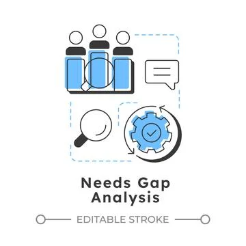 Needs gap analysis modern linear concept icon Stock Illustration