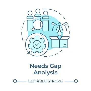 Needs gap analysis soft blue concept icon Stock Illustration