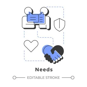 Needs modern linear concept icon Illustration