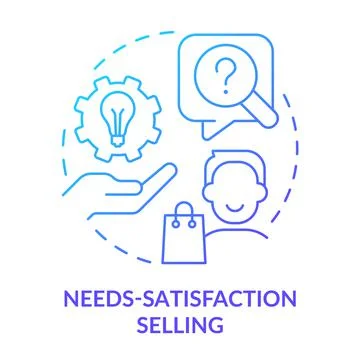 Needs-satisfaction selling blue gradient concept icon Stock Illustration