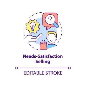 Needs-satisfaction selling concept icon Stock Illustration