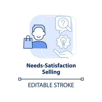 Needs-satisfaction selling light blue concept icon Stock Illustration