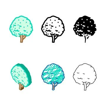 Neem modern tree jungle amazon color icon vector Stock Illustration