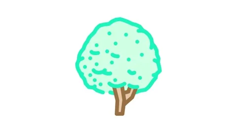 Neem tree jungle amazon color icon animation Stock Footage 327266685