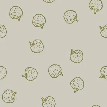 Neem tree jungle amazon line vector seamless pattern Illustration
