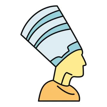 Nefertiti egyptian queen bust vector illustration Illustrazione stock