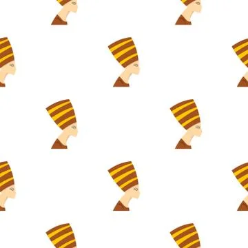 Nefertiti head pattern seamless Stock Illustration