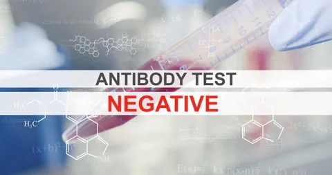 Negative antibody test on blood sample in test tube Stock Footage 150054290