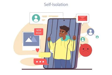 Negative aspect and bad impact of social media. Psychological effect Ilustración de archivo