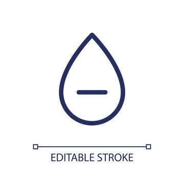 Negative blood type pixel perfect linear ui icon Stock Illustration