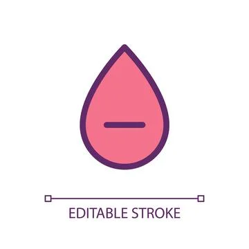 Negative blood type pixel perfect RGB color ui icon Stock Illustration