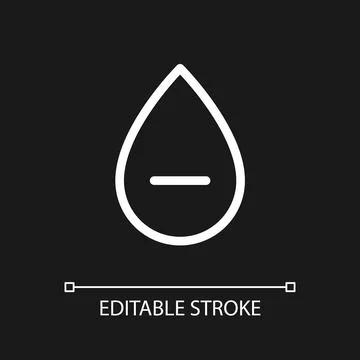 Negative blood type pixel perfect white linear ui icon for dark theme Stock Illustration