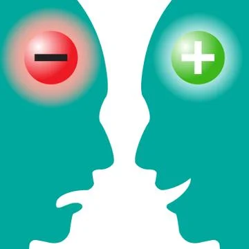 Negative Brain VS Positive Brain Stock Illustration