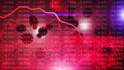 Negative business data corona virus animation Stockbeeldmateriaal 332813722