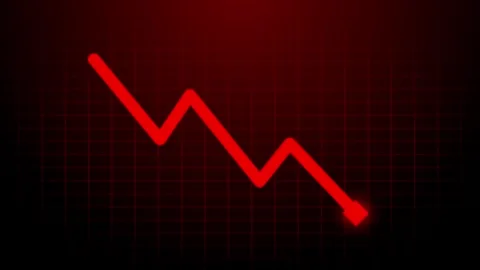 Negative chart graph animation, red diamond is making downfall Stock Footage 327929429