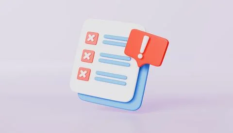 Negative check list button choice for false, tick, fail on application Stock Illustration