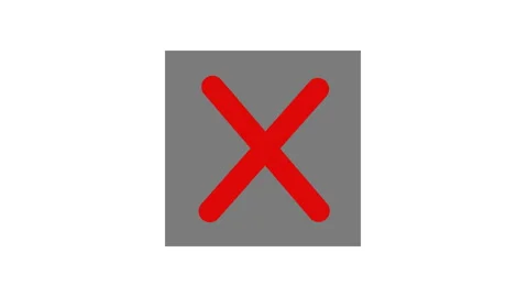 Negative checkbox, selection rejection in poll. Decision x animated element Video stock 270242439