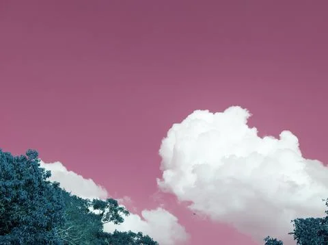 Negative color of a cloudscape Stockfoto's