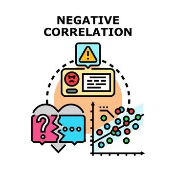Negative correlation concept communicating disagreement and risk analysis Stockillustratie