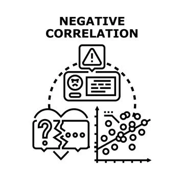 Negative correlation concept communicating disagreement and risk analysis Stock Illustration
