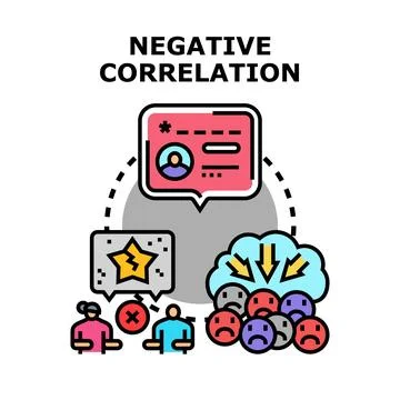 Negative correlation concept influencing bad customer experience Stock Illustration