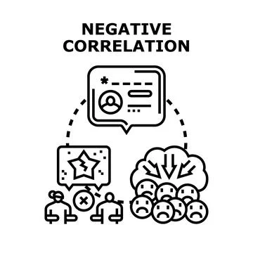 Negative correlation concept influencing bad customer experience Stock Illustration